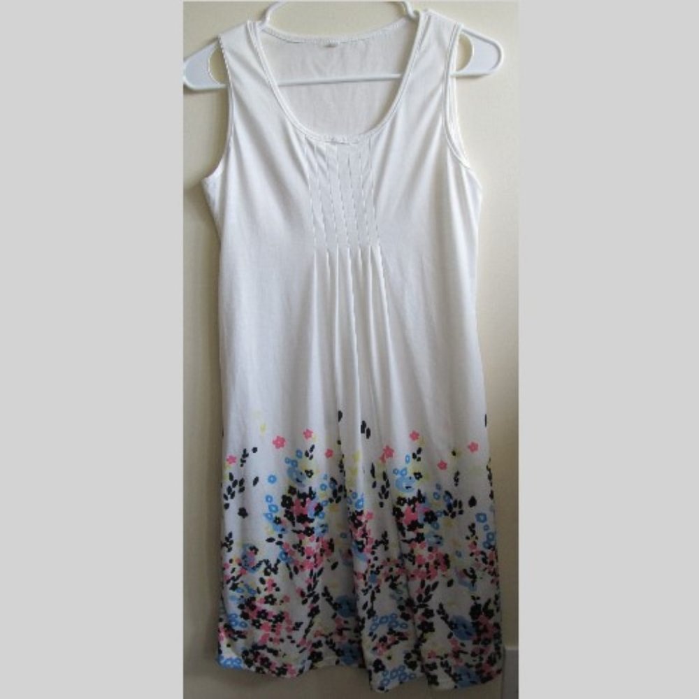 White with Floral Print Sundress